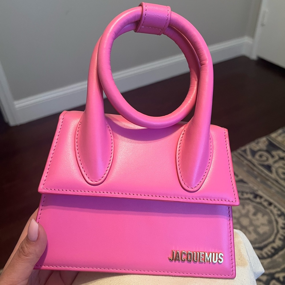 Jacquemus pink leather top-handle bag